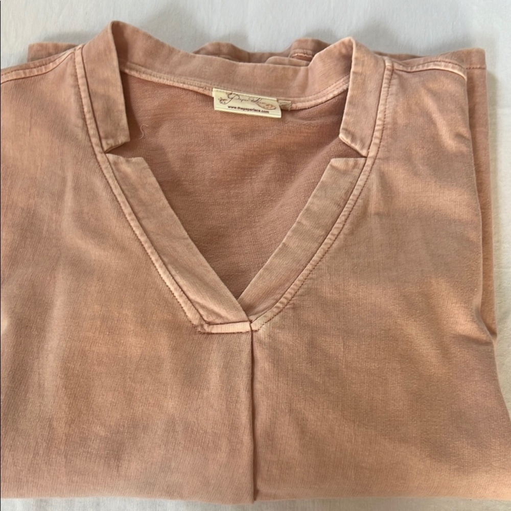 Women's XL Paper Lace Pink Tunic Top - Picture 6 of 8
